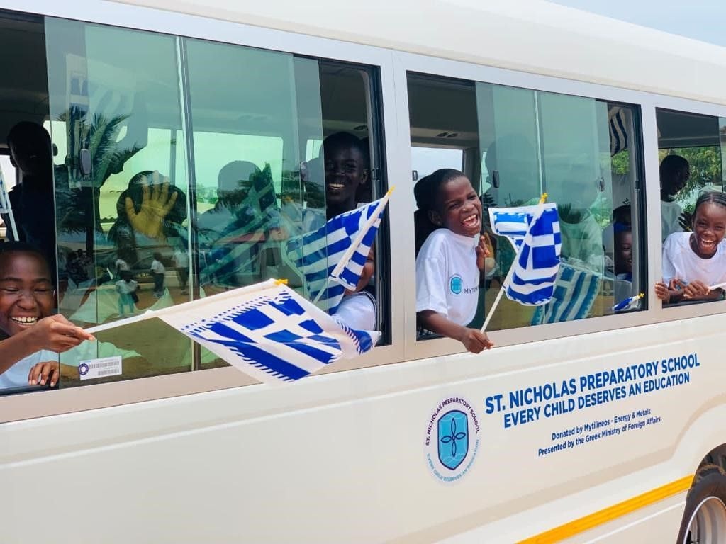 Mytilineos donates school bus to Tema St. Nicholas Preparatory School