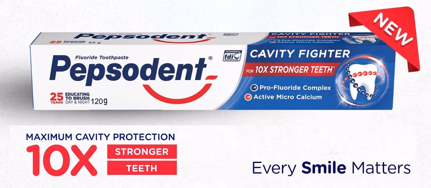 Pepsodent now available in new 120gram pack