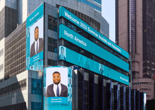 Seyram Mawuenyega features on New York Times Square giant screen