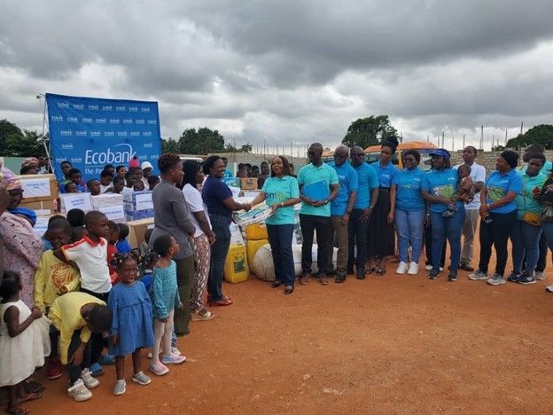 Ecobank engages in employee volunteerism with donations to deprived institutions