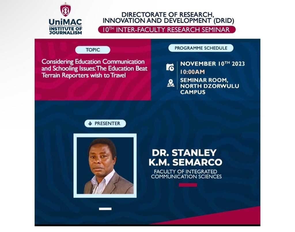 UniMAC-IJ to focus on education reportage and media training at 10th Inter faculty lecture