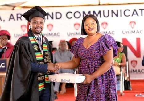 Richard Strauss-Ashiaby, best-graduating student from UniMAC-IJ, gets the Hollard Prize
