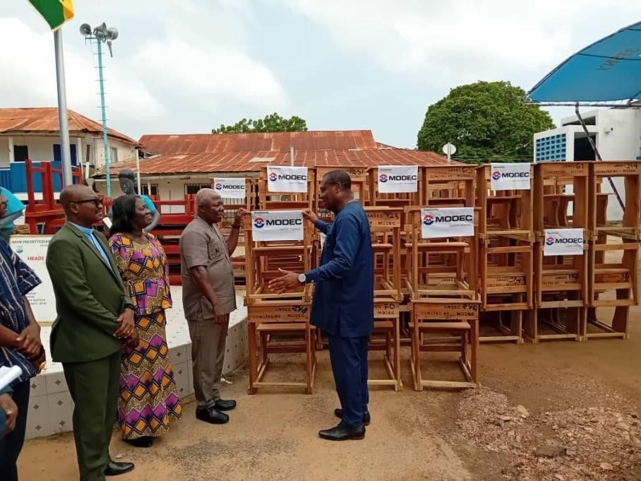 MODEC donates school furniture to Anum Presby SHS
