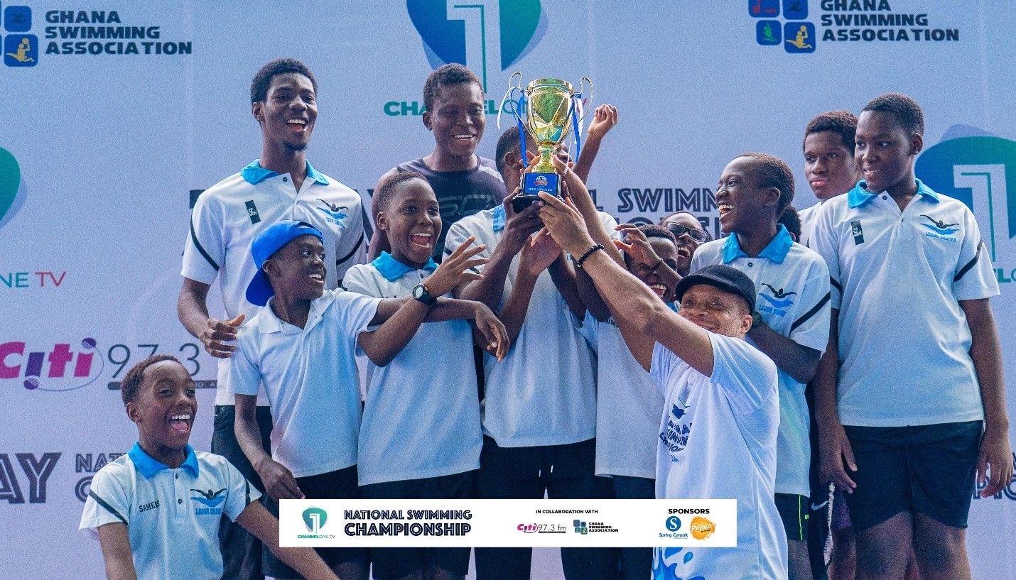 Legon Sharks triumphs at Channel One TV national swimming championship