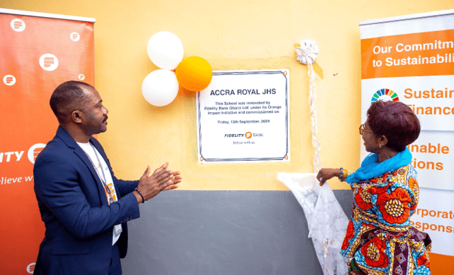 Fidelity Bank refurbishes Accra Royal JHS under Orange Impact initiative