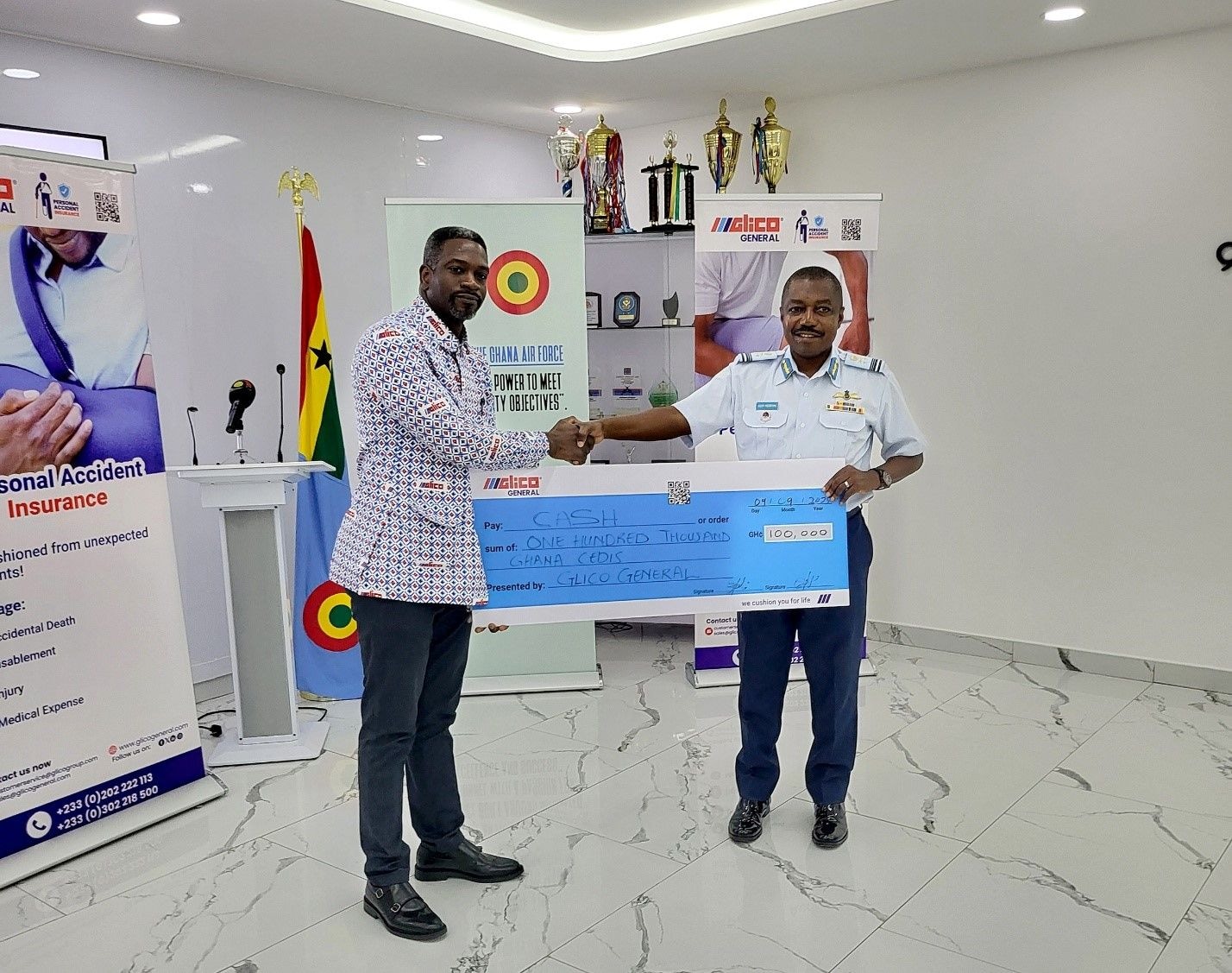 GLICO General Insurance donates GHS100,000 to Ghana Air Force in honour of gallant eight