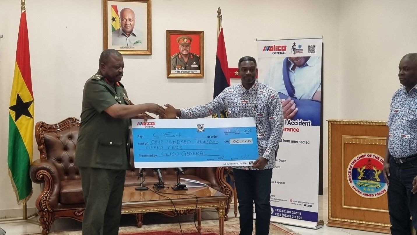 GLICO MD calls for national assets to be insured, donates Gh¢100,000 to GAF