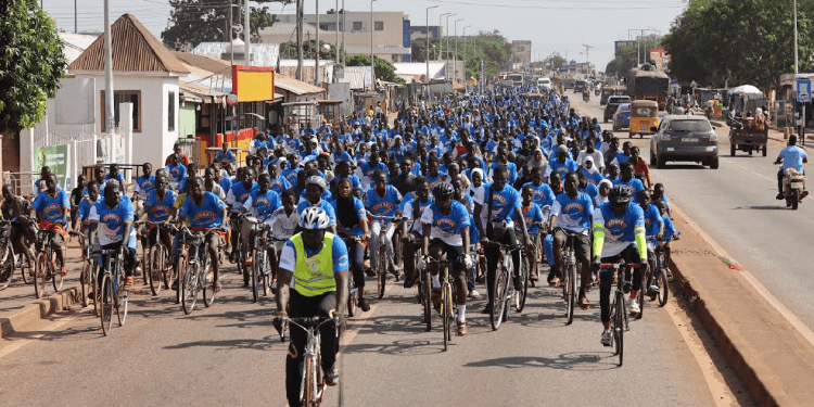 Tamale residents applaud Cowbell for annual bike caravan