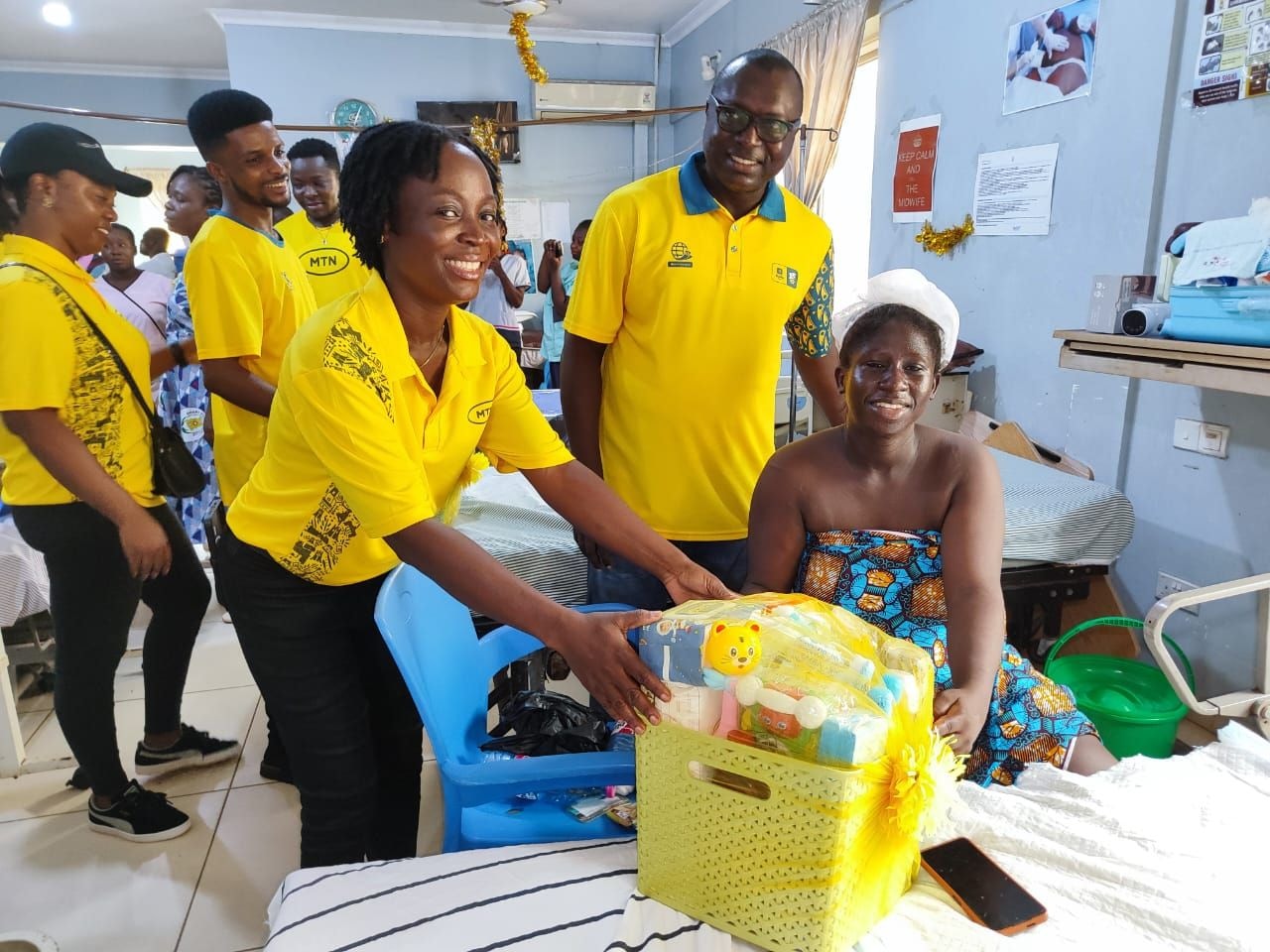MTN gift newborns with hampers