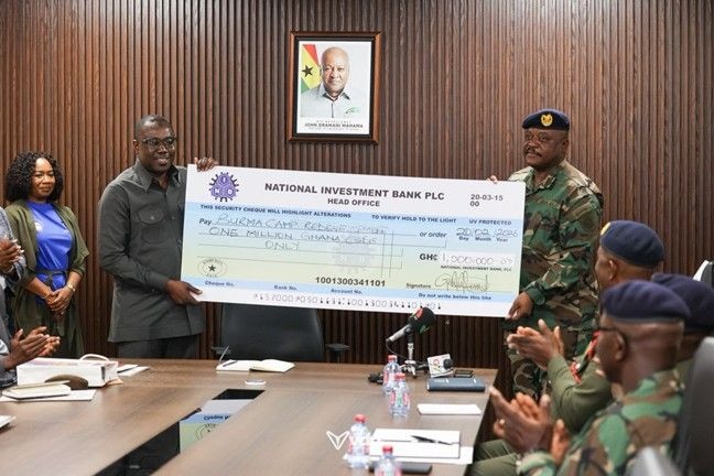 NIB PLC donates GH₵1m to Ghana Armed Forces for Burma Camp redevelopment