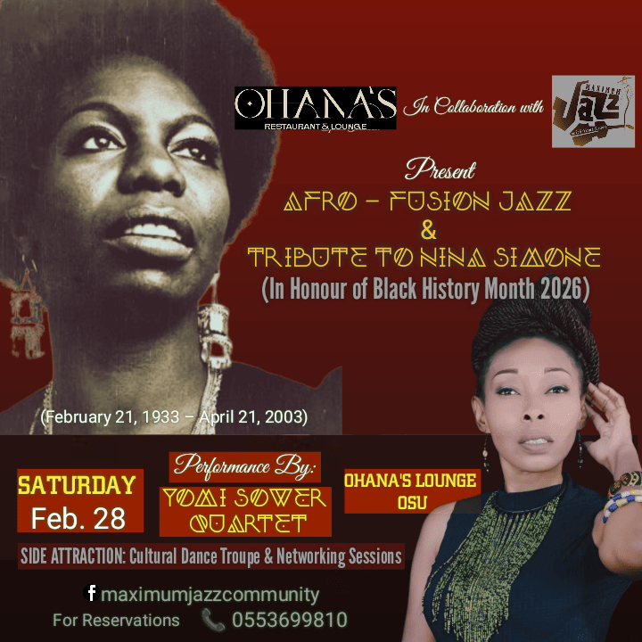 Maximum Jazz honours Black History Month & Nina Simone this Saturday