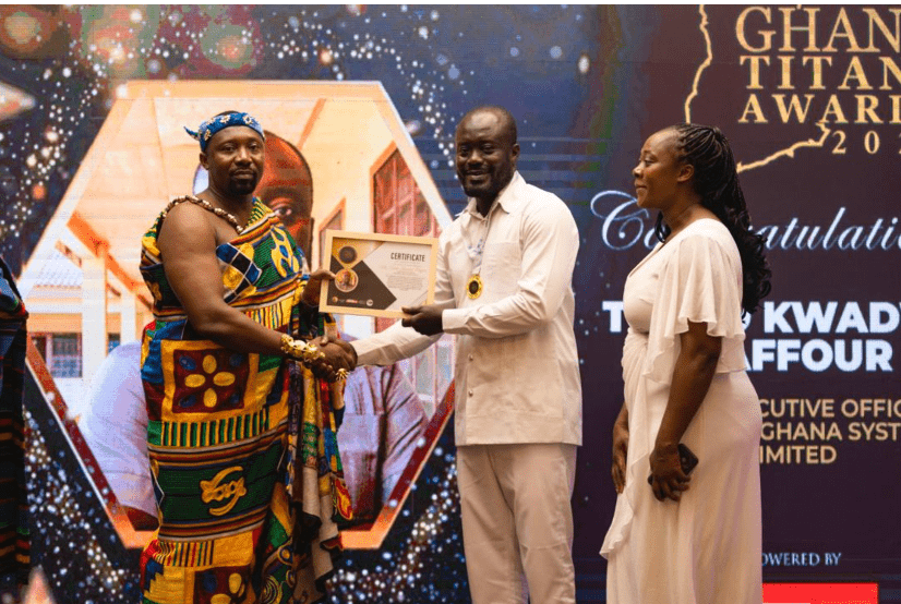 Telligent Ghana Systems CEO Baffour Kwadwo Tonto honoured at 100 Ghana Titans Awards 2026