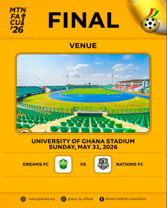 Dreams FC, Nations FC Set for epic 2025/26 MTN FA Cup final showdown at UG Stadium