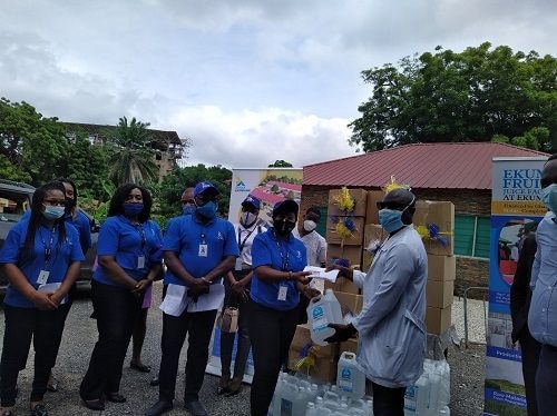 GEXIM Bank staff support 3 health facilities to fight COVID-19
