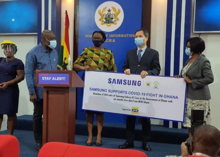 MTN, Samsung present 500 phones to support contact tracing activities