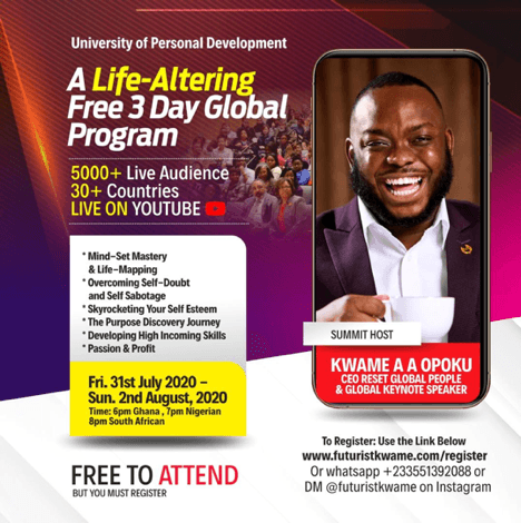3-day University of Personal Development virtual summit opens on July 31