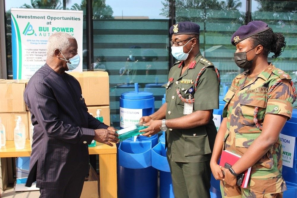 Bui Power Authority donates COVID-19 preventive items to Armed Forces