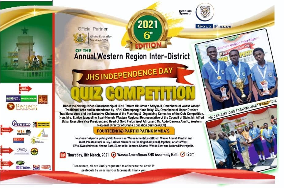 Goldfields Ghana headlines Western region inter-district JHS quiz competition