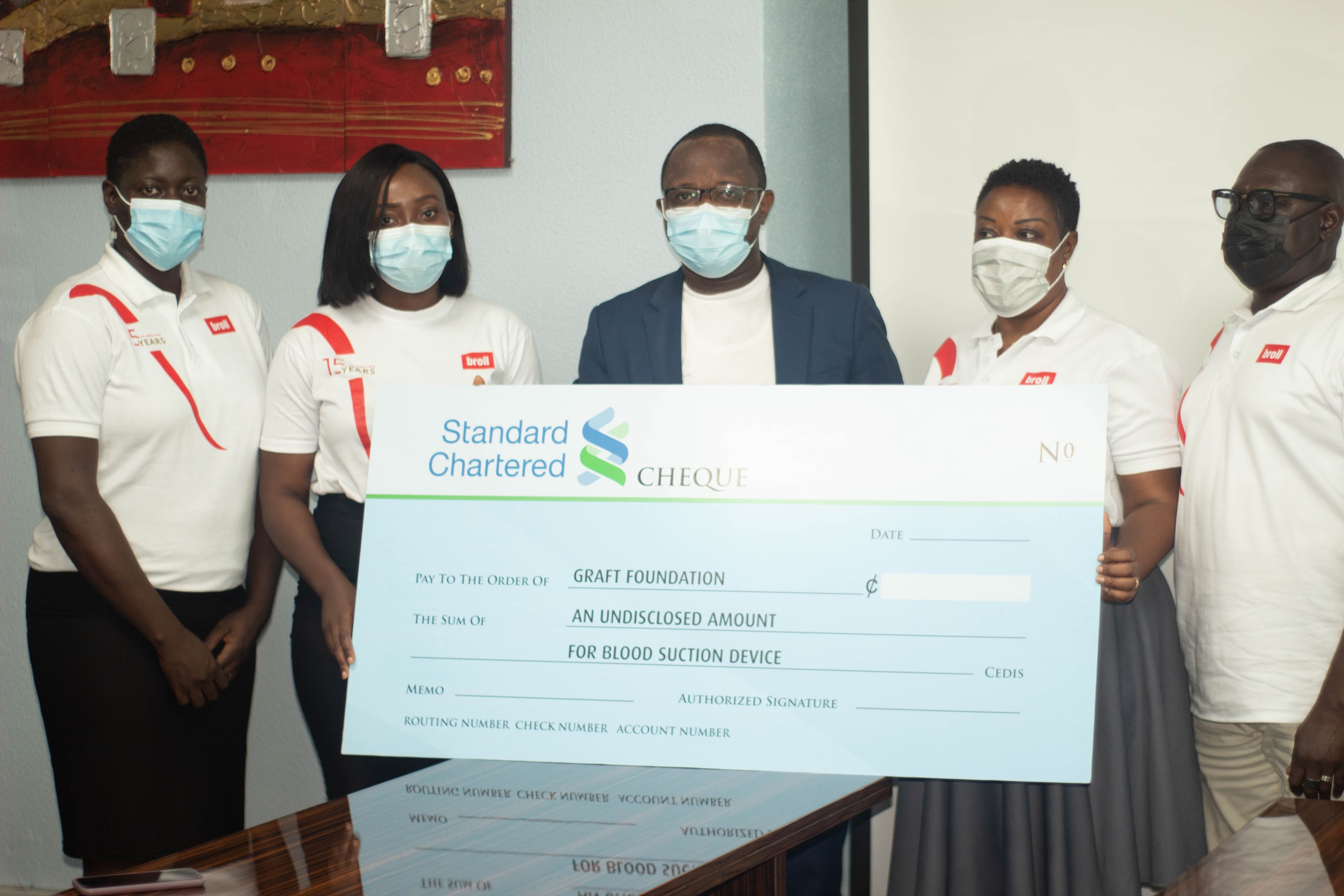 Broll Ghana supports GRAFT Foundation to purchase blood suction machine