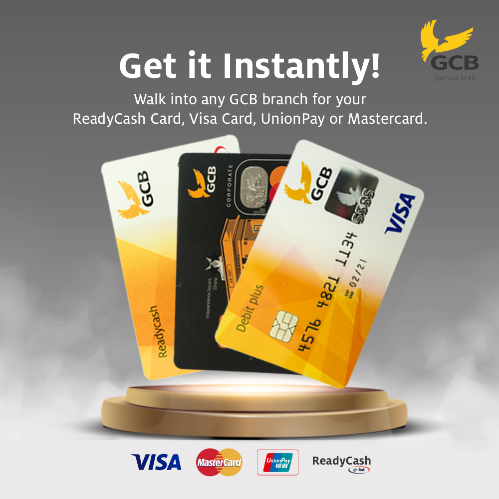 GCB rolls out instant Visa, Mastercard, union pay cards ...