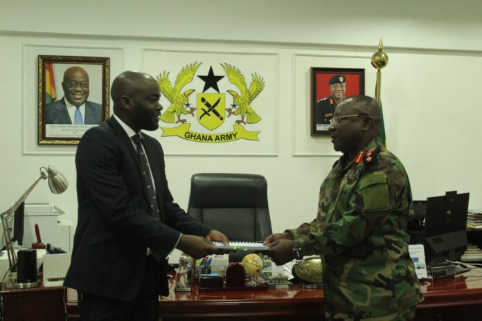 Olumide Olatunji – MD Access Bank (left) and Major General Thomas Oppong Peprah – Chief of Army Staff (right) exchanging the signed MoU Access Bank offers mortgage facilities to Ghana Army