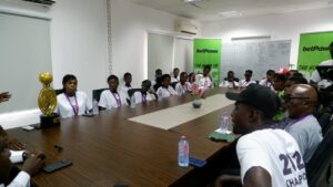 Faith Ladies celebrate historic FA Cup win with a visit to betPawa HQ