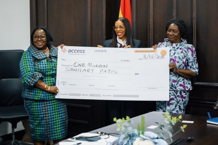 Deputy Managing Director, Chizoma Okoli (middle) flanked by Vice President Naana Jane Opoku-Agyemang (right) and Yvette Atekpe (Board Member, Access Bank Ghana)