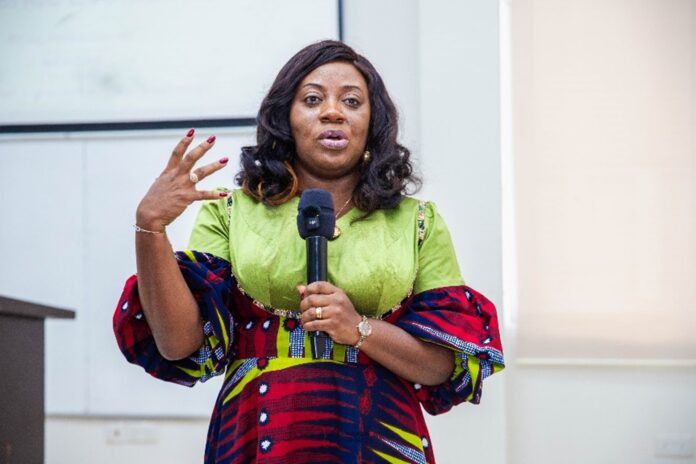 Telecel Ghana CEO, Ing. Patricia Obo-Nai delivering the keynote address at the Ghana Data Science Summit 2025 at the Ashesi University